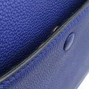 セリーヌ CELINE エッジ ブルー レザー ハンドバッグ シルバー金具 青 ワンハンドル 肩掛け