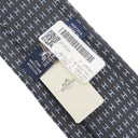 エルメス HERMES クラバット 7cm ファソネ H H36322T 01 タラサXブルー シルク ネクタイ 紺 青 総柄 H織り バイカラー H柄 新品 未使用