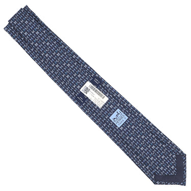 エルメス HERMES クラバット 7cm Hコレクション H006381T 01 ブルーグリ×シエル×ブルーカナール シルク ネクタイ シルクツイルタイ 青 グレー 水色 総柄 H柄 新品 未使用
