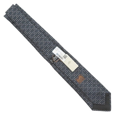 エルメス HERMES クラバット 7cm Hジャンボ H336287T 10 ノワール×グリ×アントラシト シルク ネクタイ 黒 グレー ダークグレー H JUMBO 総柄 新品 未使用