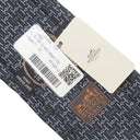 エルメス HERMES クラバット 7cm Hジャンボ H336287T 10 ノワール×グリ×アントラシト シルク ネクタイ 黒 グレー ダークグレー H JUMBO 総柄 新品 未使用