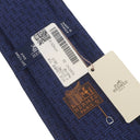 エルメス HERMES クラバット 7cm Hディスクレ H339374T マリン シルク ネクタイ シルクツイルタイ 紺 総柄 幾何学柄 H DISKRET 新品 未使用