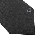 エルメス HERMES クラバット 8cm フェール ア シュヴァル H659429T 01 ブラック×アントラシト シルク ネクタイ 平織タイ 黒 ダークグレー 総柄 新品 未使用