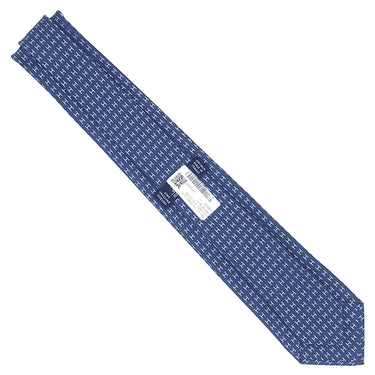 エルメス HERMES クラバット 7cm ファソネ H H36322T 17 マリンXブルー シルク ネクタイ 紺 青 総柄 H織り バイカラー H柄 新品 未使用