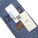 エルメス HERMES クラバット 7cm アンジップ H339239T 02 マリン×アズール×ブラン シルク ネクタイ 紺 青 白 総柄 H柄 UN ZIP 新品 未使用