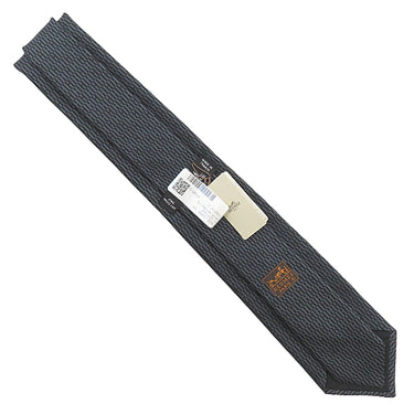 エルメス HERMES クラバット 7cm Hゴシック H339252T 01 ノワールXアントラシト シルク ネクタイ 黒 グレー 総柄 H GOTHIQUE 新品 未使用