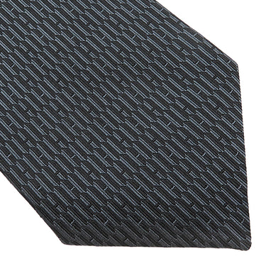 エルメス HERMES クラバット 7cm Hゴシック H339252T 01 ノワールXアントラシト シルク ネクタイ 黒 グレー 総柄 H GOTHIQUE 新品 未使用
