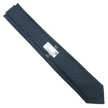 エルメス HERMES クラバット 7cm ファソネ H H36322T 36 ノワールXコバルト シルク ネクタイ 黒 青 総柄 H織り バイカラー H柄 新品 未使用
