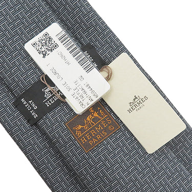 エルメス HERMES クラバット 8cm Hトレフル H659448T 02 アントラシト シルク ネクタイ ダークグレー H TREFLE 総柄 新品 未使用