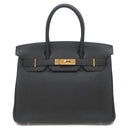 エルメス HERMES バーキン30 ブラック トゴ ハンドバッグ ゴールド金具 黒