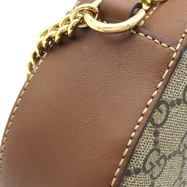 グッチ GUCCI GGスプリーム チェーンショルダー 779784 ベージュ×ブラウン GGスプリームキャンバス レザー ショルダーバッグ ゴールド金具 PVC×レザー