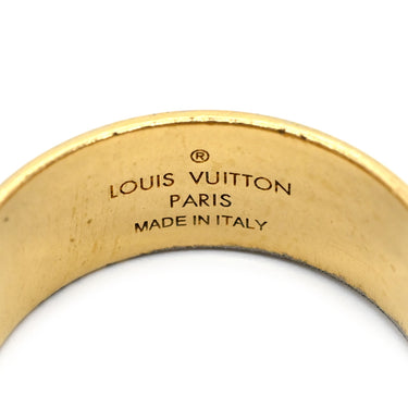 ルイヴィトン LOUIS VUITTON リングネックレス モノグラム M80189 ゴールド GP ネックレス ペンダント ロゴ ラウンドプレート リング モノグラム