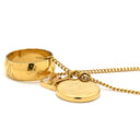 ルイヴィトン LOUIS VUITTON リングネックレス モノグラム M80189 ゴールド GP ネックレス ペンダント ロゴ ラウンドプレート リング モノグラム