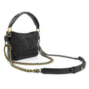 シャネル CHANEL ガブリエル ドゥ シャネル ホーボー ブラック レザー 2WAYバッグ マットゴールド金具 黒 トリコロール金具