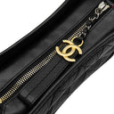 シャネル CHANEL ガブリエル ドゥ シャネル ホーボー ブラック レザー 2WAYバッグ マットゴールド金具 黒 トリコロール金具
