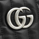 グッチ GUCCI GGマーモント ミニ カメラバッグ 634936 ブラック レザー シェブロンキルティングレザー ショルダーバッグ マットシルバー金具 ダブルG