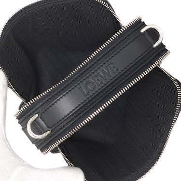 ロエベ LOEWE クロスボディ カメラバッグ ミニ ブラック レザー ソフトグレインカーフ ショルダーバッグ シルバー金具 黒