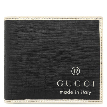 グッチ GUCCI GGスプリーム 170410 ブラック×ホワイト GGスプリームキャンバス 二つ折り財布 コンパクト 黒 白 ロゴ PVC