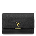 ルイヴィトン LOUIS VUITTON ポルトフォイユカプシーヌ コンパクト M62157 ノワール×ホットピンク レザー トリヨンレザー 三つ折り財布 ゴールド金具 黒 ピンク ブラック金具