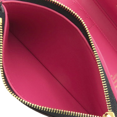 ルイヴィトン LOUIS VUITTON ポルトフォイユカプシーヌ コンパクト M62157 ノワール×ホットピンク レザー トリヨンレザー 三つ折り財布 ゴールド金具 黒 ピンク ブラック金具