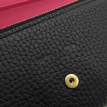 ルイヴィトン LOUIS VUITTON ポルトフォイユカプシーヌ コンパクト M62157 ノワール×ホットピンク レザー トリヨンレザー 三つ折り財布 ゴールド金具 黒 ピンク ブラック金具