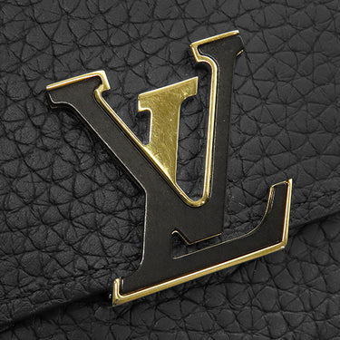 ルイヴィトン LOUIS VUITTON ポルトフォイユカプシーヌ コンパクト M62157 ノワール×ホットピンク レザー トリヨンレザー 三つ折り財布 ゴールド金具 黒 ピンク ブラック金具