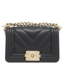 シャネル CHANEL ボーイシャネル ミニ チェーンショルダー A67364 ブラック レザー ショルダーバッグ ゴールド金具 黒