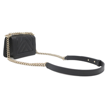 シャネル CHANEL ボーイシャネル ミニ チェーンショルダー A67364 ブラック レザー ショルダーバッグ ゴールド金具 黒