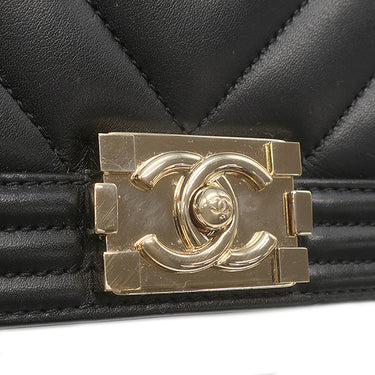 シャネル CHANEL ボーイシャネル ミニ チェーンショルダー A67364 ブラック レザー ショルダーバッグ ゴールド金具 黒