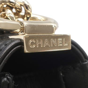 シャネル CHANEL ボーイシャネル ミニ チェーンショルダー A67364 ブラック レザー ショルダーバッグ ゴールド金具 黒