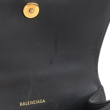 バレンシアガ BALENCIAGA Hourglass ハンドバッグ XS 592833 ブラック レザー 2WAYバッグ ゴールド金具 黒 ハンドバッグ ショルダー
