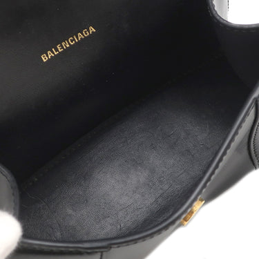 バレンシアガ BALENCIAGA Hourglass ハンドバッグ XS 592833 ブラック レザー 2WAYバッグ ゴールド金具 黒 ハンドバッグ ショルダー