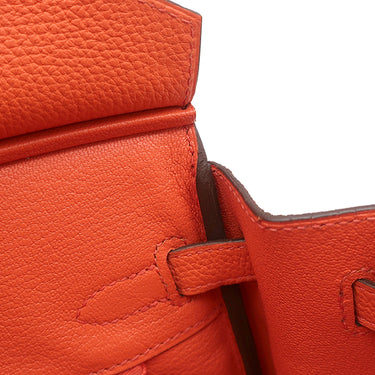 エルメス HERMES バーキン 25 カプシーヌ トゴ ハンドバッグ シルバー金具 赤