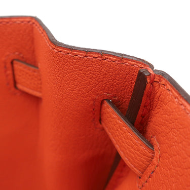 エルメス HERMES バーキン 25 カプシーヌ トゴ ハンドバッグ シルバー金具 赤