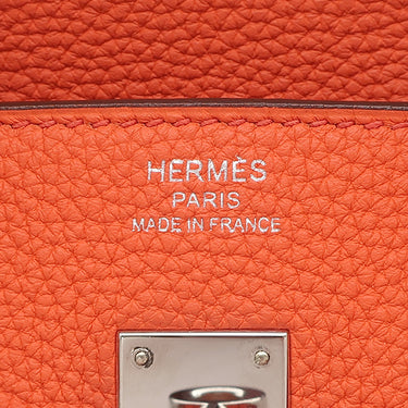 エルメス HERMES バーキン 25 カプシーヌ トゴ ハンドバッグ シルバー金具 赤