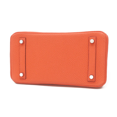 エルメス HERMES バーキン 25 カプシーヌ トゴ ハンドバッグ シルバー金具 赤