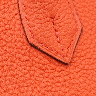 エルメス HERMES バーキン 25 カプシーヌ トゴ ハンドバッグ シルバー金具 赤