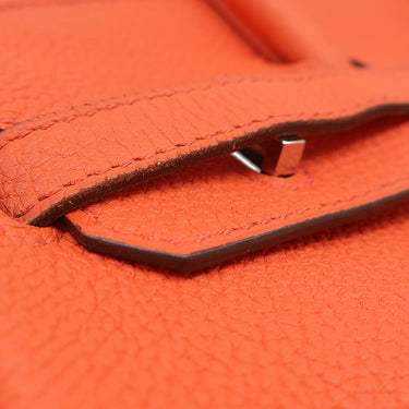 エルメス HERMES バーキン 25 カプシーヌ トゴ ハンドバッグ シルバー金具 赤