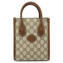 グッチ GUCCI インターロッキングG ミニトート 671623 ブラウン GGスプリームキャンバス 2WAYバッグ ゴールド金具 PVC×レザー