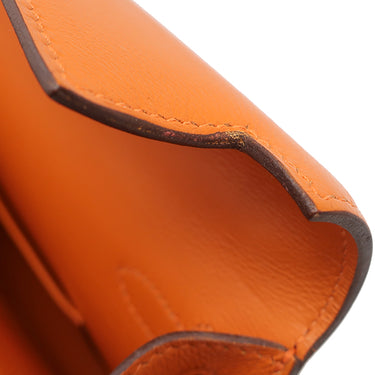 エルメス Hermes ケリー ロング ポシェット オレンジ ヴォースイフト ハンドバッグ シルバー金具 クラッチバッグ