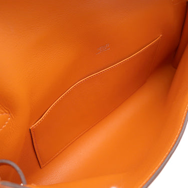 エルメス Hermes ケリー ロング ポシェット オレンジ ヴォースイフト ハンドバッグ シルバー金具 クラッチバッグ