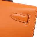 エルメス Hermes ケリー ロング ポシェット オレンジ ヴォースイフト ハンドバッグ シルバー金具 クラッチバッグ