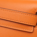 エルメス Hermes ケリー ロング ポシェット オレンジ ヴォースイフト ハンドバッグ シルバー金具 クラッチバッグ