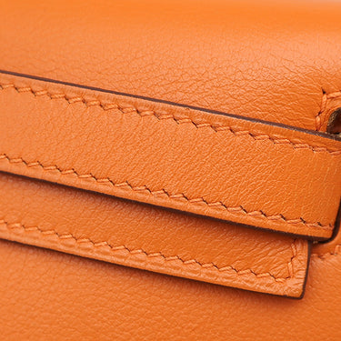エルメス Hermes ケリー ロング ポシェット オレンジ ヴォースイフト ハンドバッグ シルバー金具 クラッチバッグ