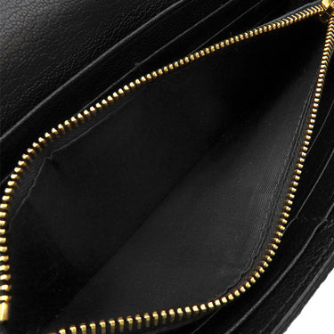 ミュウミュウ MIU MIU 二つ折り ロゴプレート 5MH109 NERO ゴートレザー マドラス 長財布 ゴールド金具 黒 ロングウォレット カードケース付き