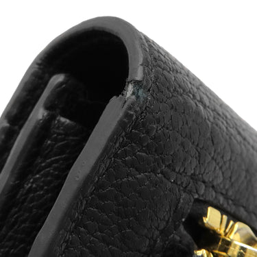 ミュウミュウ MIU MIU 二つ折り ロゴプレート 5MH109 NERO ゴートレザー マドラス 長財布 ゴールド金具 黒 ロングウォレット カードケース付き