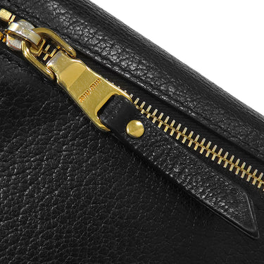 ミュウミュウ MIU MIU 二つ折り ロゴプレート 5MH109 NERO ゴートレザー マドラス 長財布 ゴールド金具 黒 ロングウォレット カードケース付き