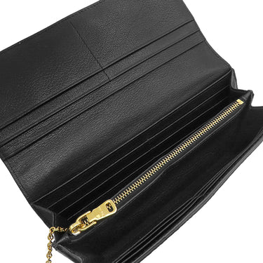 ミュウミュウ MIU MIU 二つ折り ロゴプレート 5MH109 NERO ゴートレザー マドラス 長財布 ゴールド金具 黒 ロングウォレット カードケース付き