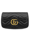 グッチ GUCCI GGマーモント ミニバッグ 476433 ブラック レザー シェブロンキルティングレザー ショルダーバッグ ヴィンテージ金具 ダブルG