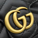 グッチ GUCCI GGマーモント ミニバッグ 476433 ブラック レザー シェブロンキルティングレザー ショルダーバッグ ヴィンテージ金具 ダブルG